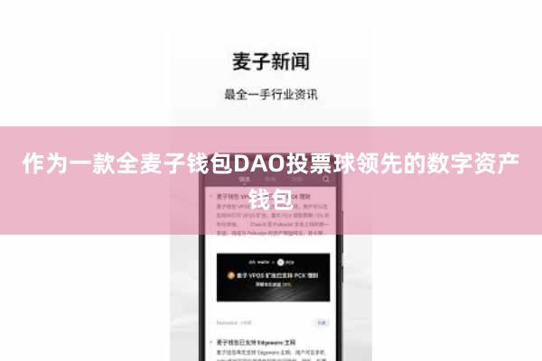 作为一款全麦子钱包DAO投票球领先的数字资产钱包